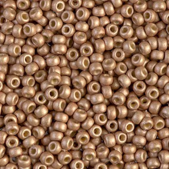 Seed Bead 8-4204F Miyuki Beads 8/0 Duracoat Galvanized Matte Champagne 10 Grams Diy