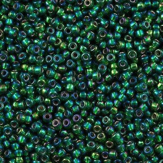 Miyuki Seed Beads 8/0 Silver Lined Green Ab, 1016