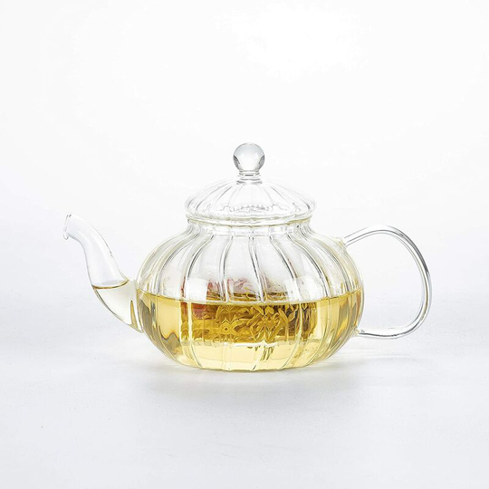 Glass Teapot with Infuser Pumpkin Design(600ml Pumpkin teapot)