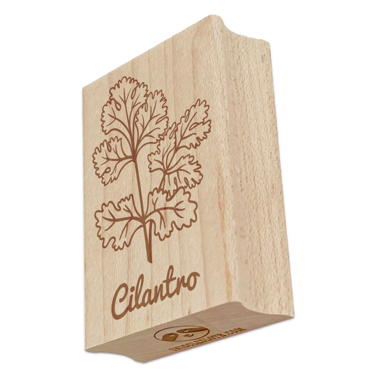 Cilantro Herb Label Plant Rectangle Rubber Stamp For Stamping Crafting