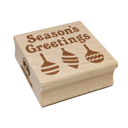 Season's Greetings Christmas Ornaments Square Rubber Stamp For Stamping Crafting