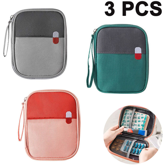 Devenirriche - Empty First Aid Bag - Small Medicine Bag for Car Home Office Kitchen Outdoor - Emergency Responder Pouches with Cross Patch - Empty