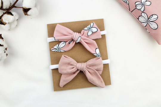 Knot Headband, Baby Headband With Cute Bows Made Of Muslin & Modern Jersey, in Powder Colors