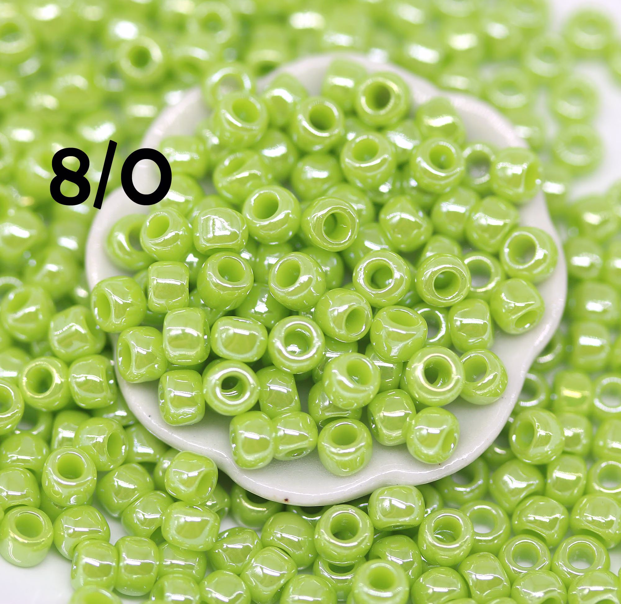 Light Green Toho Seed Beads Size 8/0, Opaque Lustered Sour Apple 131, Japanese 10G - S038