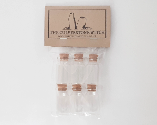 Set Of 6 X 7Ml Empty Bottles - Witchcraft Kit , Spell Kit, Starter Beginners Solitary, Hedge, Wicca, Casting, Baby Witch
