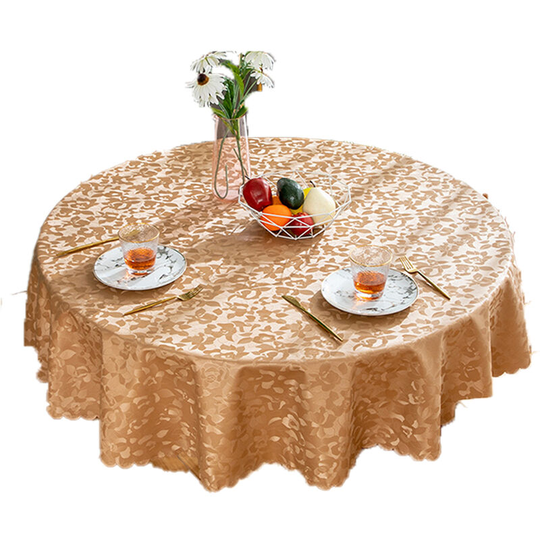 Waterproof vinyl tablecloths, round heavy duty tablecloths, wipeable tablecloths for kitchen and dining rooms Hibiscus coffee 160