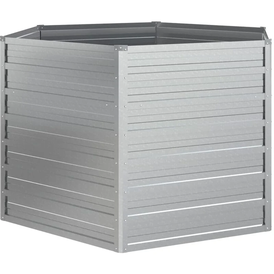 Garden Raised Bed 129x77 cm Galvanized Steel Silver Vidaxl Silver