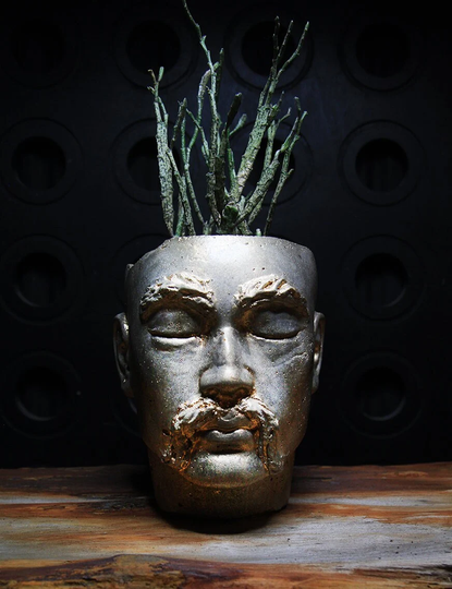 stefan - Head Flower Pot Men Pot, Sculpture Concrete Handmade Planter