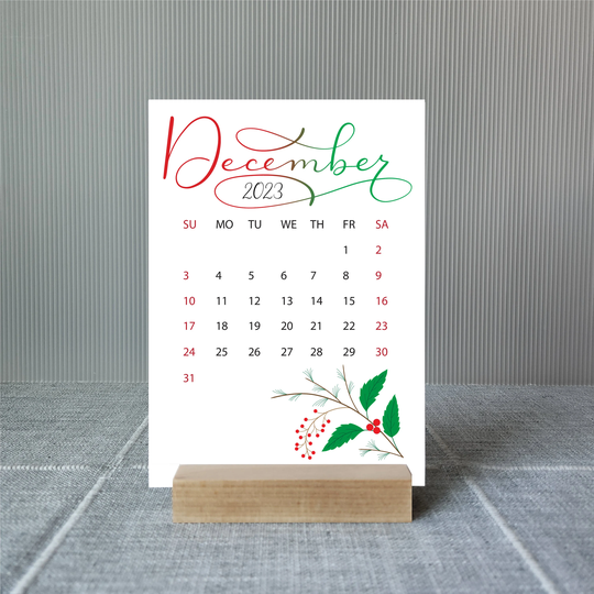 2023 Calendar | Choose Your Start Month Seasonal Desk With Stand Option Christmas Gift Holiday Teacher