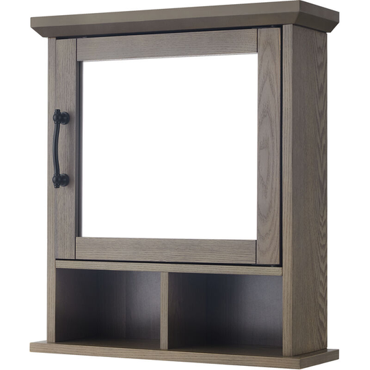 Teamsonhome - Teamson Home Russell Wooden Bathroom Wall Mirrored Medicine Cabinet 15.2 cm x 45.7 cm x 52.3 cm Salt Oak EHF-F0015 - Salt Oak