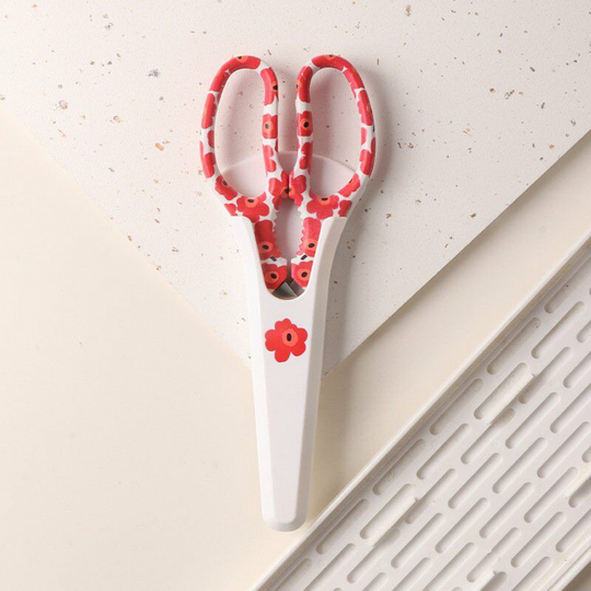 Kitchen Scissors with Plastic Protective Cover, Crafted Kitchen Shears, Ultra Sharp Food Scissors for Meat, Red
