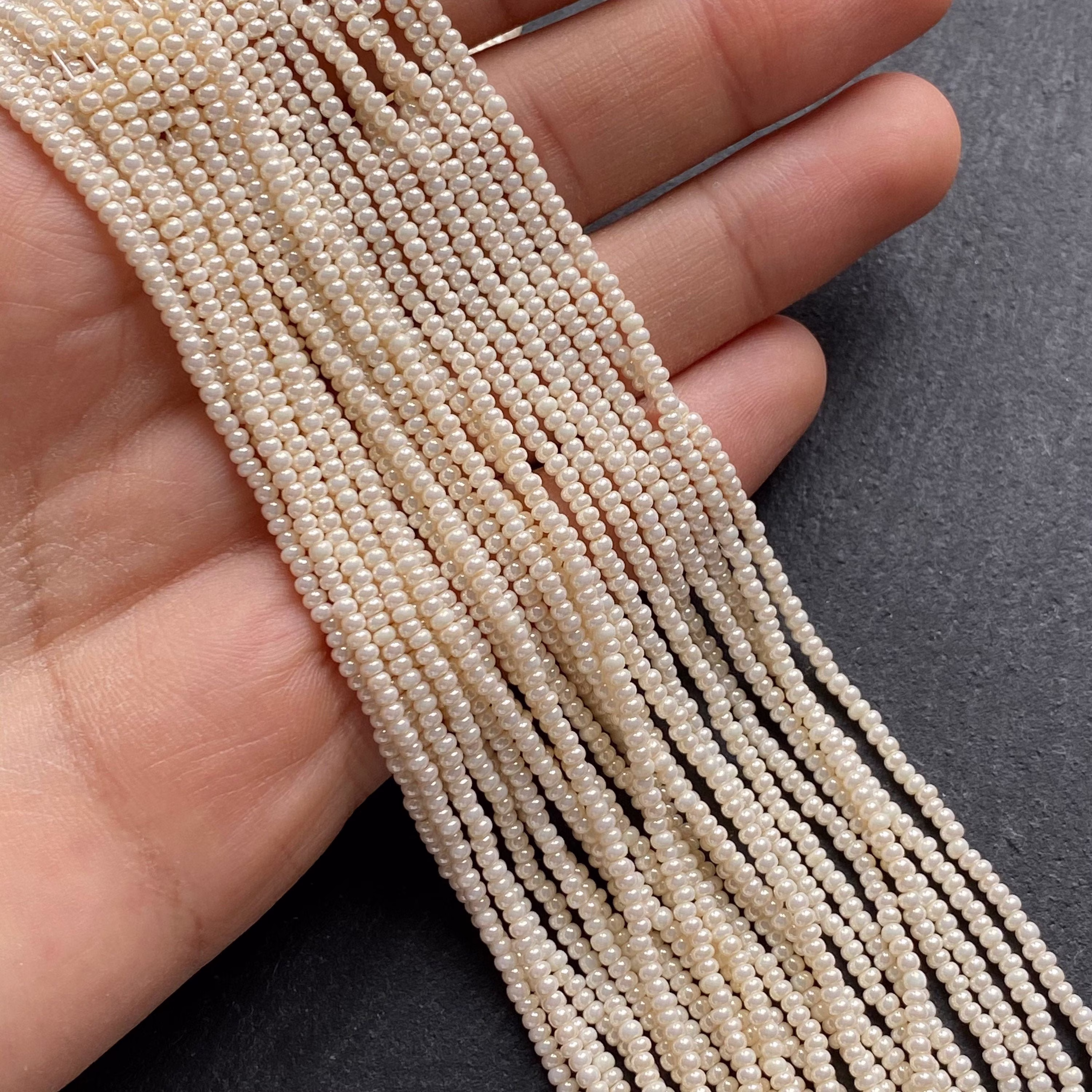 Pearl White Preciosa 11/0 Seed Beads, Glass Diy Jewelry, Wholesale Tiny Czech | 2.2mm Beads