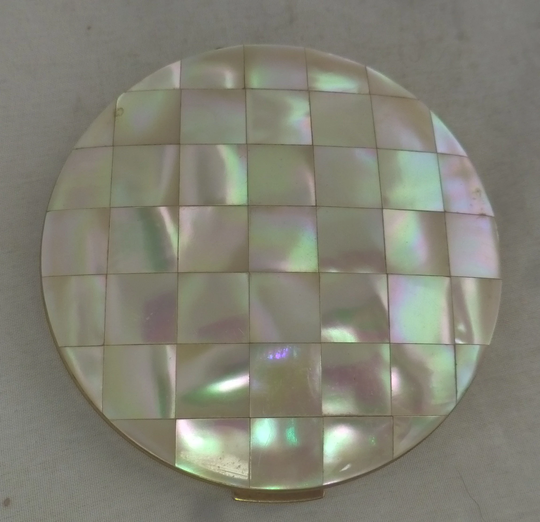 Vintage Stratton Mother Of Pearl Powder Compact/Makeup Mirror - Patent 764125 Retro Mop Handbag Accessory Made in England