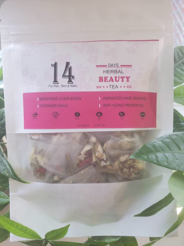 14 Day Herbal Hair, Skin, & Nails Tea Blend, Stronger Nail, Brightens Complexion, Promotes Hair Growth, Anti-Aging Properties, Hair Growth
