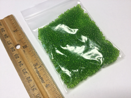 Green Antique Seed Beads, Size 10 Vintage Green Sewing Supplies, Beads