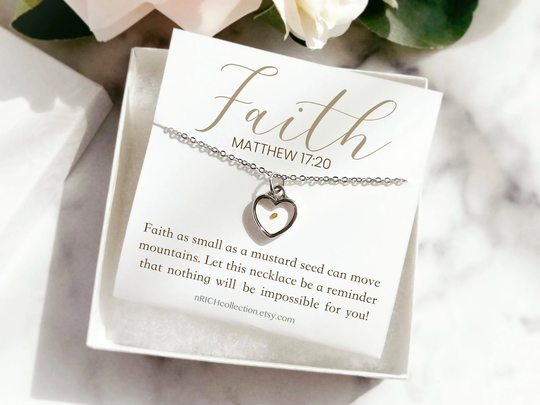 Real Mustard Seed Necklace Faith Matthew 1720 As Small A Mustard Seed Can Move Mountains Gift For Christian Religious