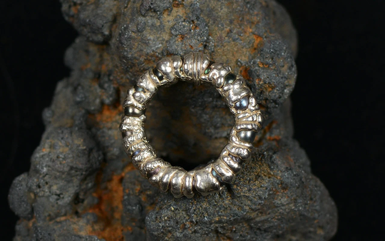 Kalachakra - Organic Silver Ring With Fresh Water Pearls