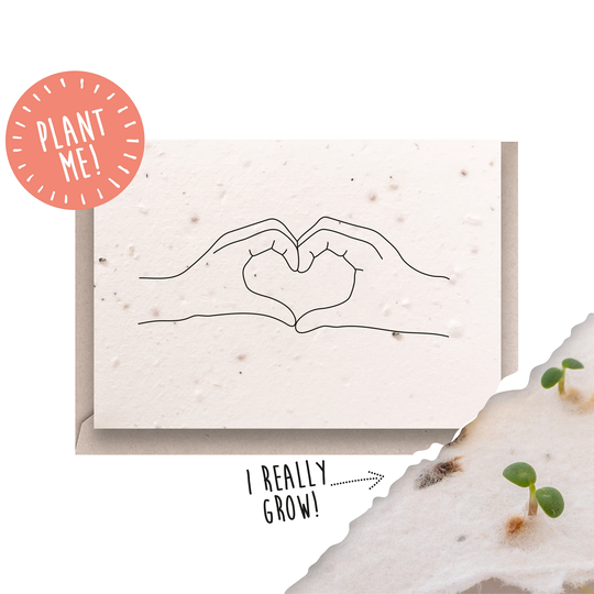 Plantable Seed Card Love Heart/Eco Friendly Wedding