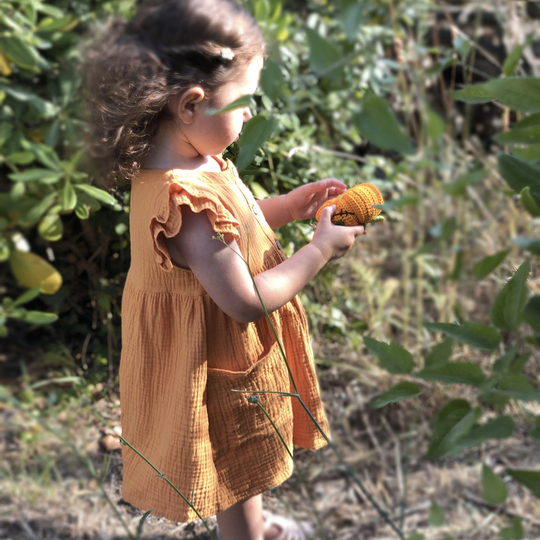 Baby Girl Summer Dress Muslin, Organic Baby Clothes, Rustic Fall Autumn Outfit For Thanksgiving, Eco Cotton Boho Sundress Toddler
