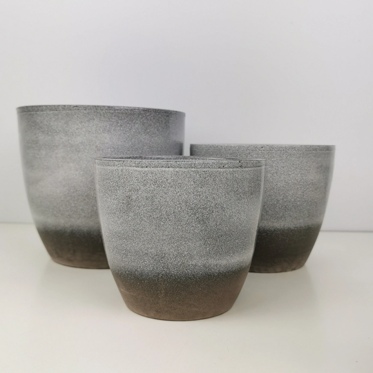 Semi Glazed Moon Grey Ceramic Planter - Indoor Plant Pots