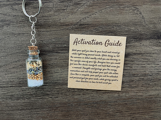 stress Relief Spell Jar Keychain | Anxiety Relax Empath Altar Witchy Gifts