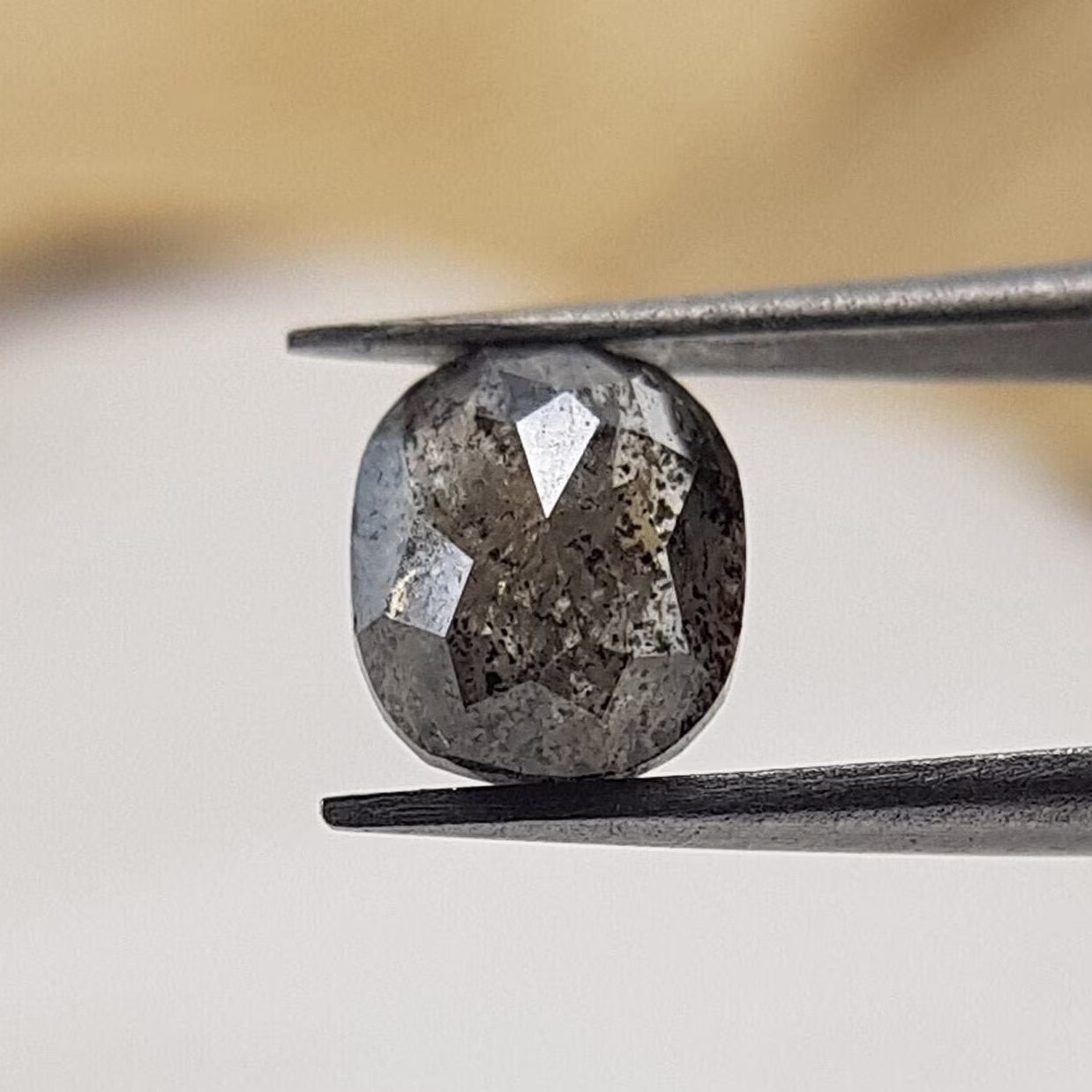 1Ct Salt & Pepper Diamond | Loose Oval For Engagement Ring Natural Wedding Unique Galaxy