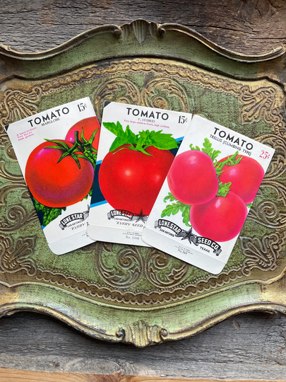 Vintage Tomato Seed Packets Tomatoes Random Set Of Three Vegetable Packs