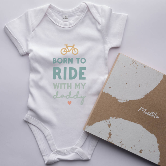 Organic Cotton Born To Ride With My Daddy Baby Grow