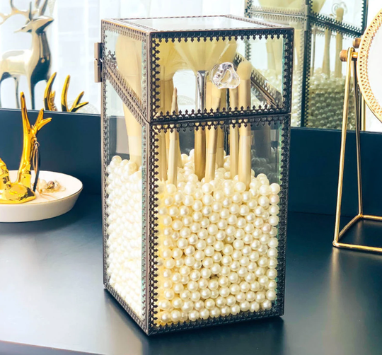 Bronze Brush Holder, Cosmetic Organizer, Makeup Organizer