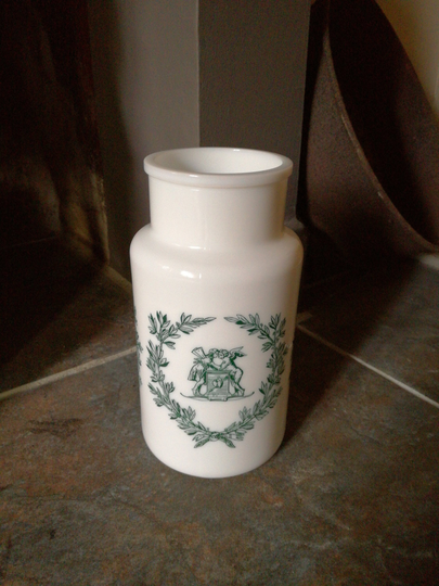 Opaline Glass Jar - Made in Italy Vintage Pot For Kitchen Use Or Bath Salts Bathroom Decor Apothecary Style