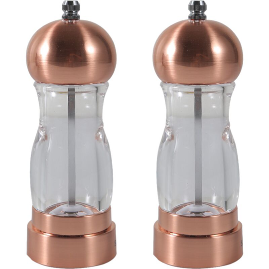 Grinder new transparent pepper grinder spice coffee manual grinder seasoning jar 2pcs golden six inches (ordinary color box)