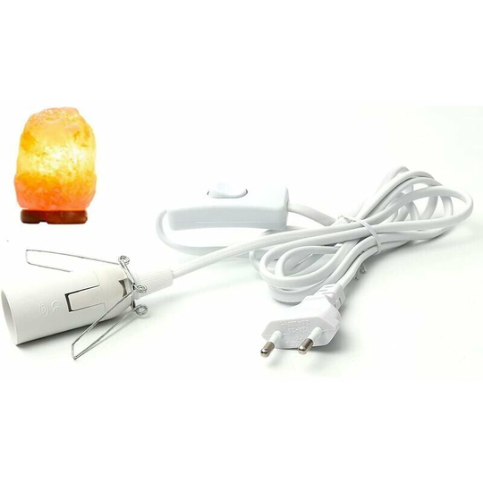 Salt lamp cord with switch - E14-1.8m - Salt lamp socket, White