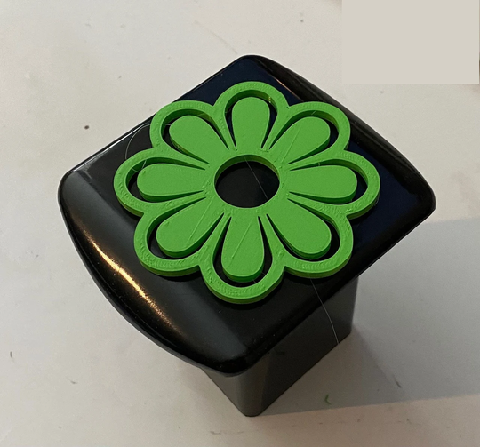 Flowery Flower in 3D - Black With Lime Green 2 Inch Trailer Hitch Cover Peace Cupid Hibiscus