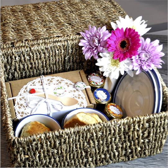 Vintage Hamper With China Set