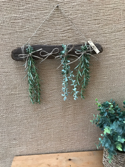 Driftwood 15" Re-Claimed Wood Dried Herbs Or Flowers Hanging Rack - Dry "Rustic Cabin Farmhouse Look