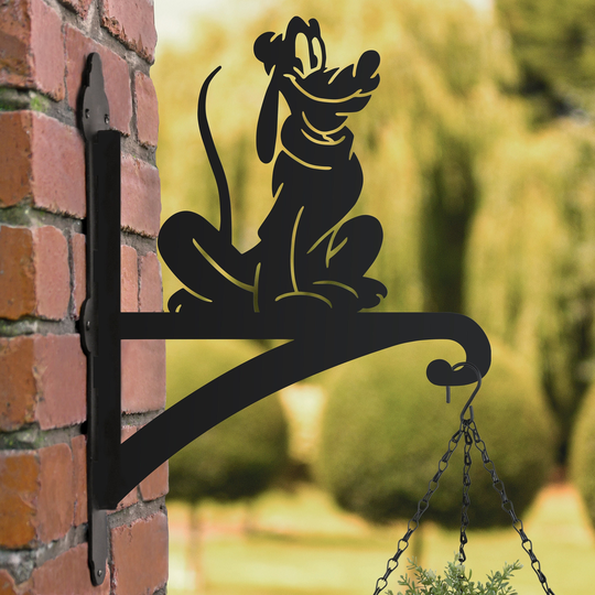 Happy Cartoon Dog Hanging Basket Bracket/ Lovers, Owners/ Pets, Big Dogs, Garden Decoration, Metal Baskets For Plants