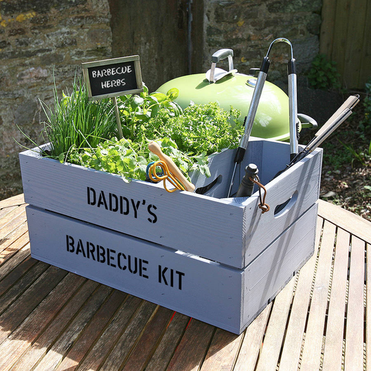 Personalised Barbecue Crate, Silver/Ivory/Pink