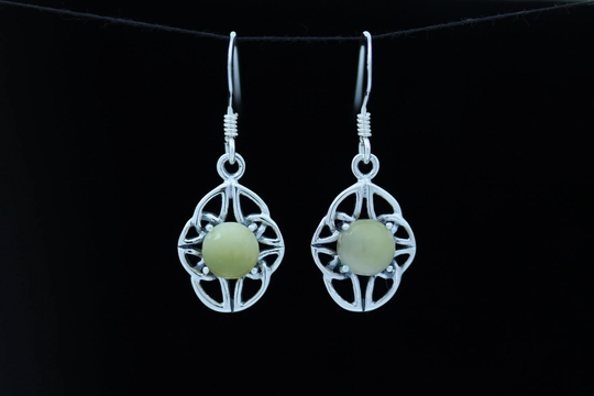 Celtic Knot Scottish Marble Stone Earrings - Four Seasons Hallmarked 925 Sterling- Design Scotland Edinburgh