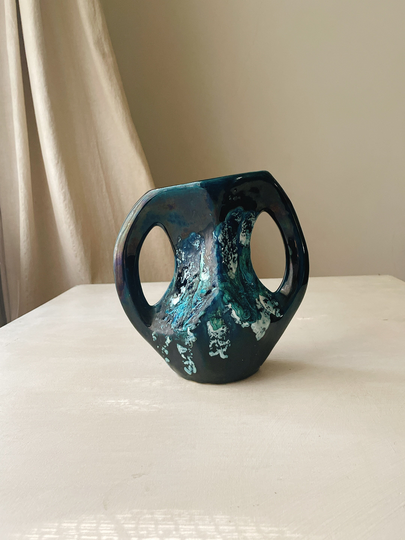 French Vintage Mable Glazed Flower Vase