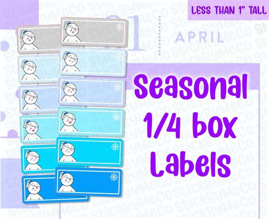 Label Planner Stickers, Quarter Box Seasonal Winter Eclp Labels