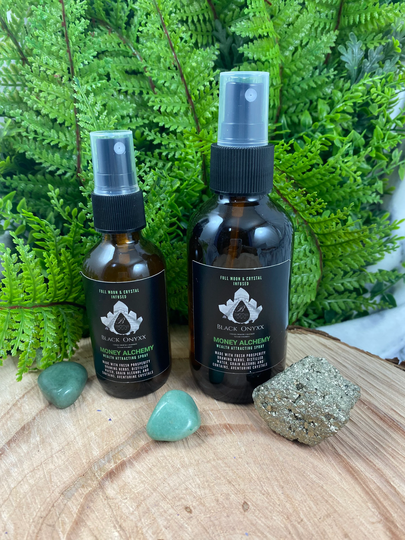 Money Alchemy Wealth Attraction Spray - Full Moon Charged, Crystal Infused