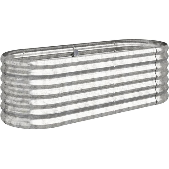 Vidaxl - Garden Planter Powder-coated Steel 114x40x36 cm Silver Silver