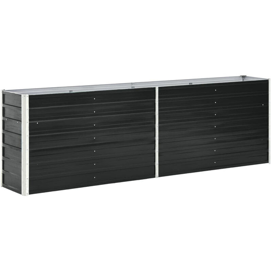 Garden Planter Galvanised Steel 240x40x77 cm Anthracite