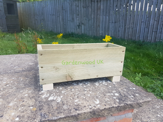 Single Wooden Planter, Rustic Garden Planters, Flower Containers, Planter Boxes On Feet, Ideal For Bedding, Herbs, Perfect Gift