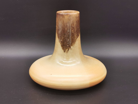 Vintage Wide Based Pottery Vase 16cm Tall