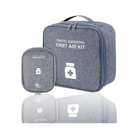 Perle Rare - Portable First Aid Kit Box 2 Pieces Portable Medical Emergency Kit Empty Travel Medicine Kit for Car,Hiking,Sport,Home(Grey)
