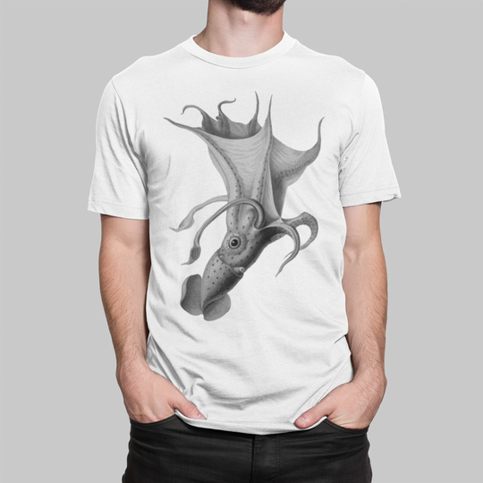 Umbrella Squid | 1899 - Unisex Organic T-Shirt, Vintage Style Zoology T-Shirt