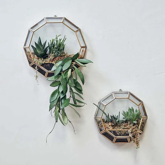Plant Hanger Succulent Indoor-Outdoor Holder Pot Container Hexagon Geometric Terrarium Gardening Gift & Décor - Wall Decor Hanging Planter