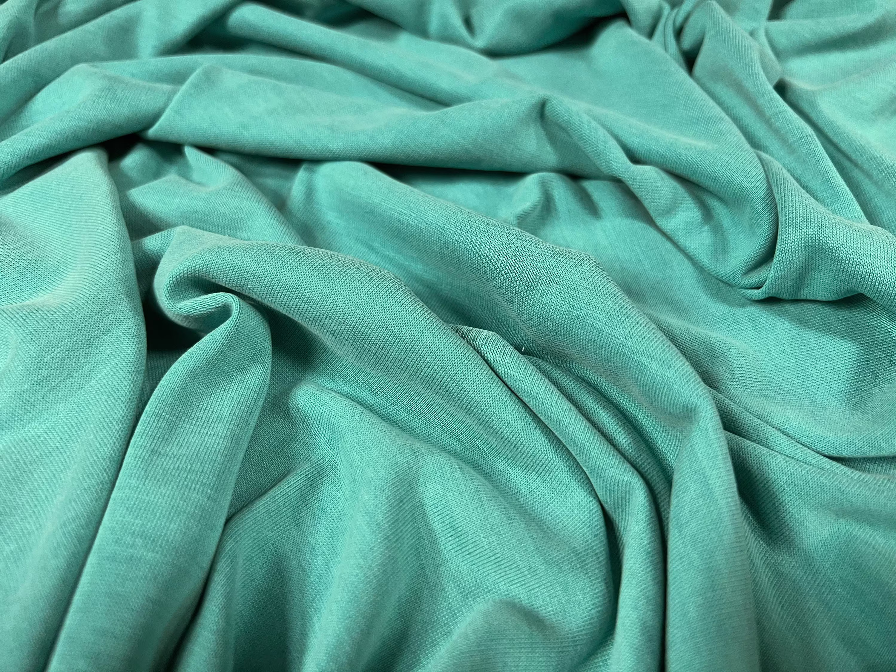 Powder Touch Single Jersey Dress Fabric With Comfort Stretch, Per Metre - Plain Turquoise