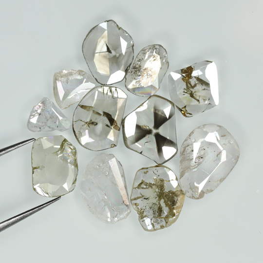 4.13 Ct/10 Pcs, Salt & Pepper Color, Slice Diamond, Natural Loose Cut, Diamond Jewelry, Engagement Opo-1